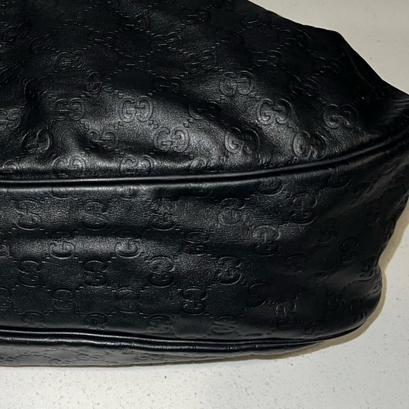 Authentic Gucci Black Guccissima Leather Sukey Hobo - Picture 11 of 11